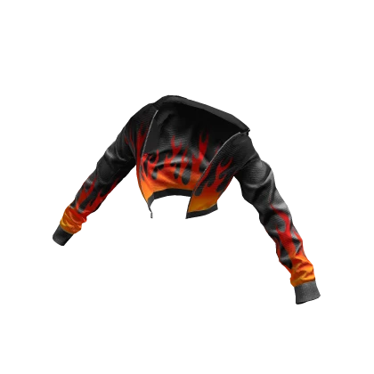 Flames Urban Oversized Off shoulder Cropped Jacket
