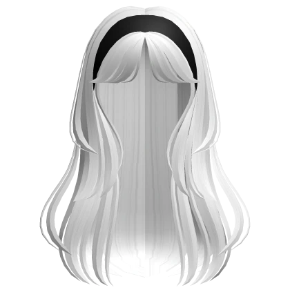 White Layered Hair with Dark Headband