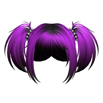 Neon Purple Gothic Messy Pigtails W Spiky Cuffs