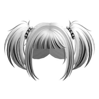 White & Black Gothic Messy Pigtails W Spiky Cuffs
