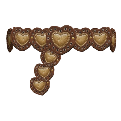 ☆ Brown Chunky Gold Heart Belt 3.0