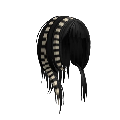 ♱꒰2000s scene wolfcut in black blonde꒱
