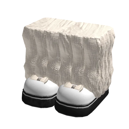 coquette shoes with leg warmers | white & beige✔️