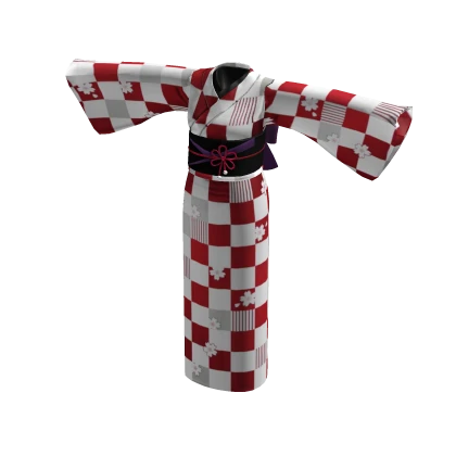 ✨Japanese traditional kimono red white checker