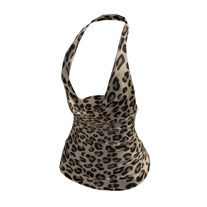 Gyaru ☆ Y2k Halter Cowl Summer Leopard Top