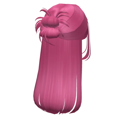 Half Up Y2K Messy Bun Hot Pink Hair