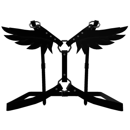 Goth Black Suspenders with Wings 1.0