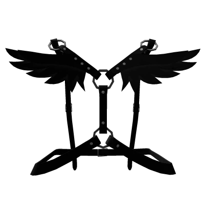 Goth Black Suspenders with Wings 1.0