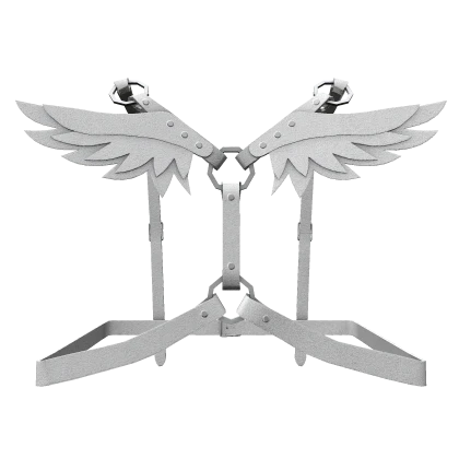 Goth Angel White Suspenders with Wings 1.0