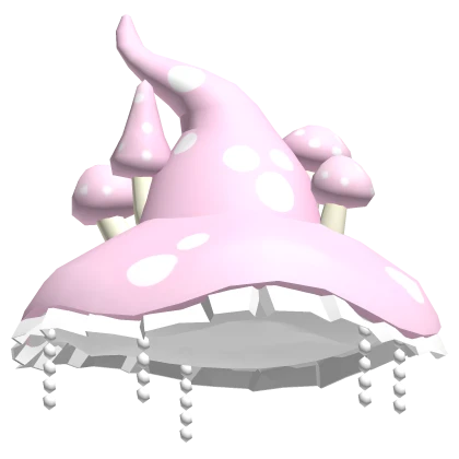 Pastel Pink Mushroom Witch Hat