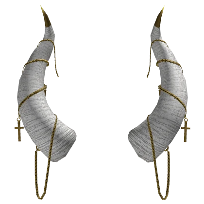 Gold Chained Horns (White)