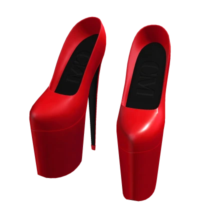 Y2K Red Extreme Tallest Platform Heels