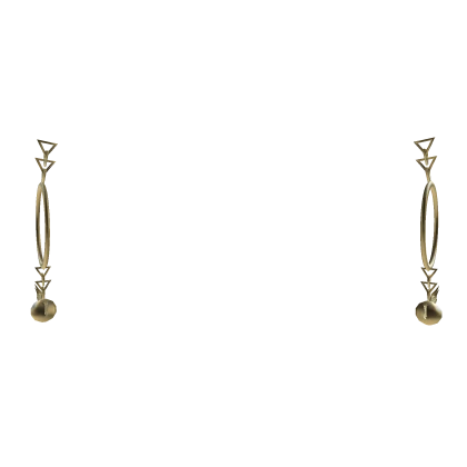 Hoop earrings with wings (gold)