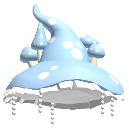 Pastel Blue Mushroom Witch Hat