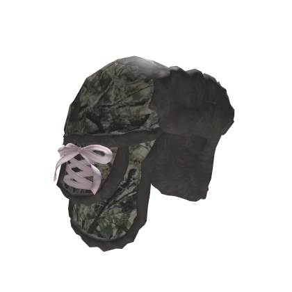 camo ushanka w ribbon kawaii 