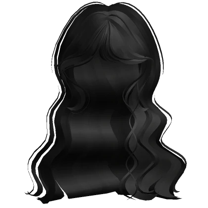 ♡ silky wavy hair in black