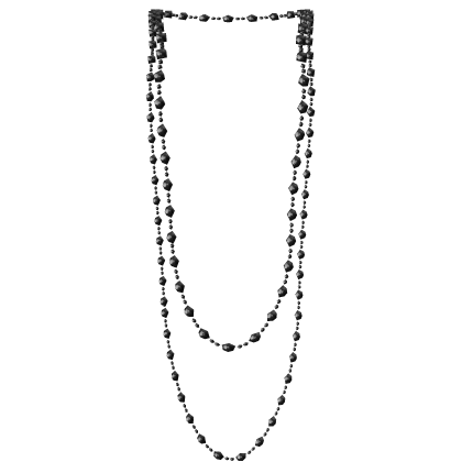 Black Pearl Rope Necklace 