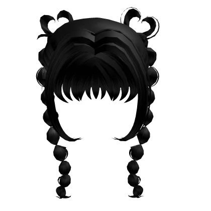 Black Y2k Heart Braids Hair