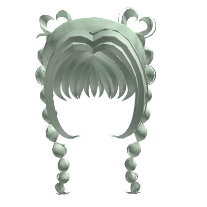 Mint Green Pastel Y2k Heart Braids Hair
