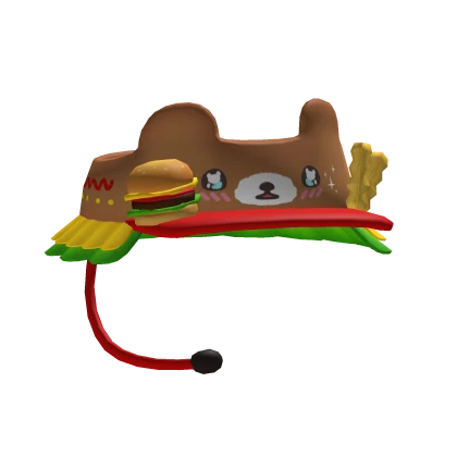 Cutesy Fast-Food Bear Worker Visor🍔🍟🧸