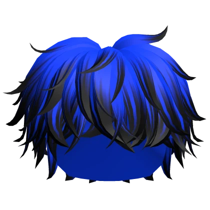 Blue Black Messy Fluffy Boy Hair