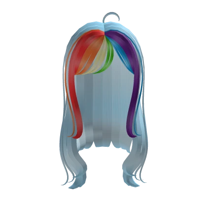 Rainbow Dash Layered Hair W Bangs Light Blue