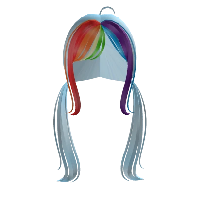 Rainbow Dash Pigtail Hair W Bangs Light Blue