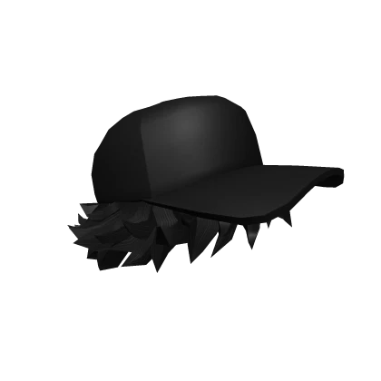 Black Messy Hair With Basic Hat (SilverClip)