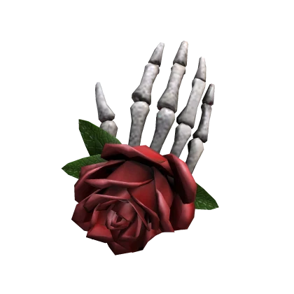 Skeleton Hand and Rose Lapel Pin 1.0