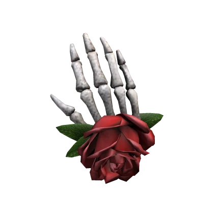 Skeleton Hand and Rose Lapel Pin 3.0