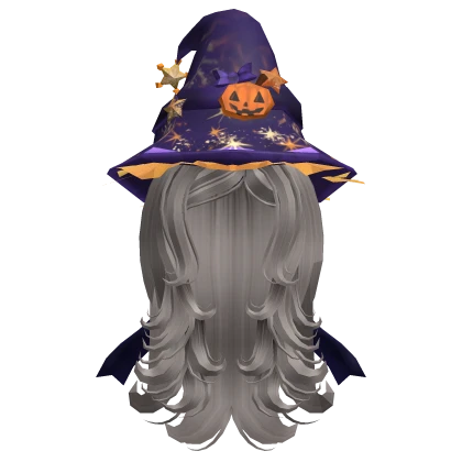 ash halloween hair with witch hat