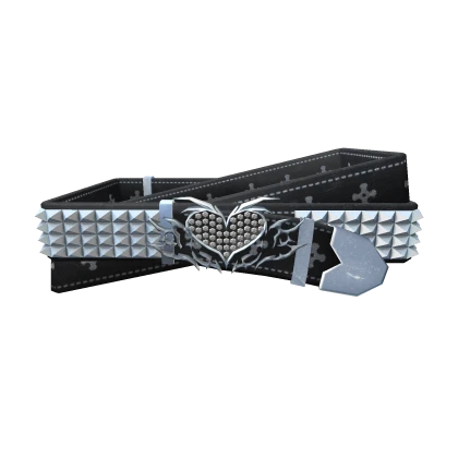 [3.0] Y2K Iced Chrome Heart Double Belt