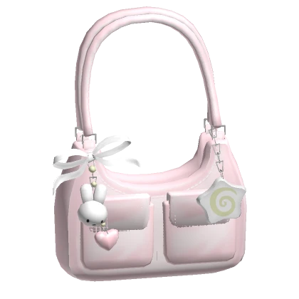 ♡ coquette bag with keychains pink