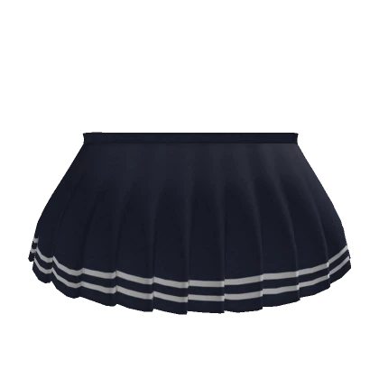 R6 1.0 Girl Navy Blue Striped Pleated Skirt