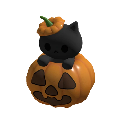 ♡ spooky halloween pumpkin kitty plushie(holdable)