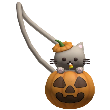 ♡ grey round halloween pumpkin kitty purse