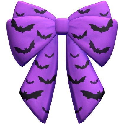 ♡ purple halloween bat bow