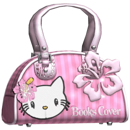 Cute Hibiscus 2000s Mcbling Kitty Bag in Pink