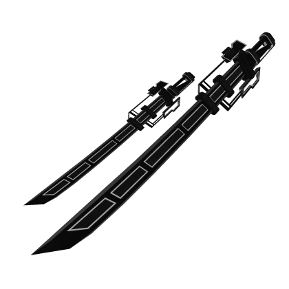 [1.0] Dual Cyber Katana (Black and White) Waist