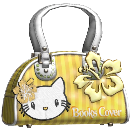 Cute Hibiscus 2000s Mcbling Kitty Bag in yellow