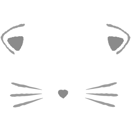 kawaii cute white kitty scribbled face filter