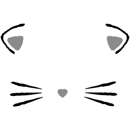 kawaii cute black kitty scribbled face filter