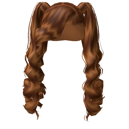 𝓖 Caramel Frontal Pigtails w/ Curled Bangs