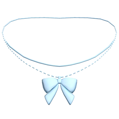 ♡ cute blue bow necklace