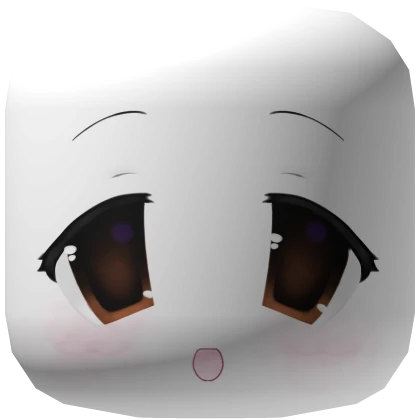 ୨୧ happy moe anime chibi face mask - white