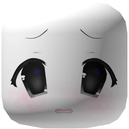 ୨୧ scared cute moe anime chibi face mask - white