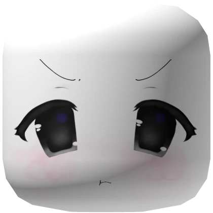 ୨୧ pouty cute moe anime chibi face mask - white