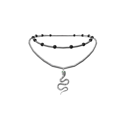 Silver & Green Stacked Snake Necklace [3.0]