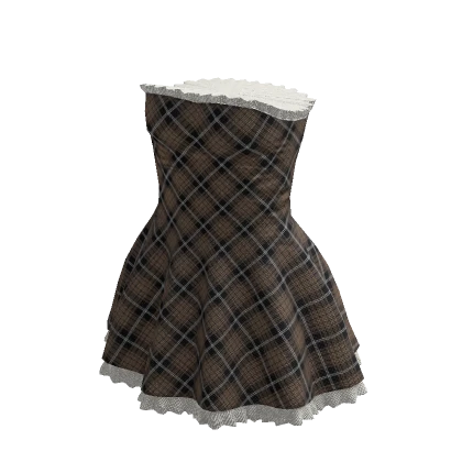 Y2K Brown Plaid Dress