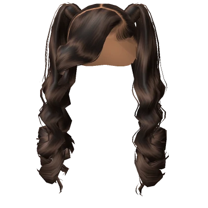 𝓖 Brown Frontal Pigtails w/ Curled Bangs